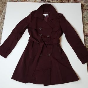 Classic Trench. Deep burgundy/cranberry. Sz. S